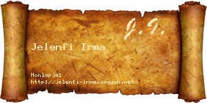 Jelenfi Irma névjegykártya
